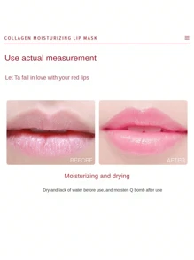 10/20 件粉色果冻唇膜，保湿胶原蛋白唇胶，水晶唇贴，抚平细纹，改善唇部状况，适合女性 - 粉色 - 查看 9