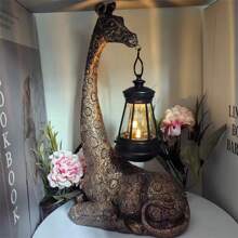 1pc Outdoor Solar LED Lighted Giraffe Statue Garden Ornament Yard Decoration Housewarming Gift - Multicolor - View 5