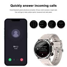 Blackview Rugged Smart Watch For Men, Answer/Make Call For Android IOS, 370mAh  Smartwatch Heart Rate Blood Oxygen Sleep Monitor Step Counter, 2 Straps,1.39" HD Waterproof Outdoor Smart Watches, W50 Khaki