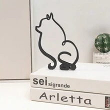 Escultura de pared de arte metálico abstracto de perro, arte minimalista, ornamento creativo exquisito para decoración de escritorio de oficina y hogar, decoración de pared para sala de estar, el mejor regalo