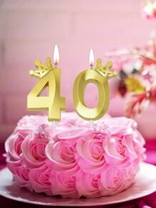 1 Nến số hình vương miện nhiều màu sắc sáng tạo dùng trang trí tiệc sinh nhật, ngày lễ tình nhân trở lại trường - Vàng - Xem 6