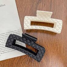 一套3个女士大号发爪，适用于高马尾，网格设计，适合日常佩戴，休闲发夹，发卡，发夹，发圈，发饰，秋冬发饰，适合女士度假装扮，夏季海滩风情。 - 彩色 - 查看 5