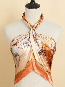 1 Máy Tính Womenfloral Họa Tiết In Hình Phong Cách Thời Trang Khăn Trùm Đầu Xuân Hè Mỏng Vuông Lụa Tóc Cao Su Hàng Đầu Mẹ \ ngày Quà Tặng - Nhiều màu - Xem 6