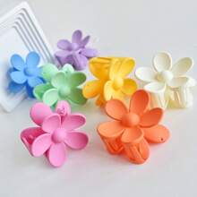 8 Stücke/Set Damen süße Candy-Farbe matte Blumen-förmige Kunststoff Haarspangen, geeignet zum Stylen von Dutt-Frisuren, für den Alltag, als Geburtstagsgeschenk und zum Ausgehen, Haarklammer, Haarklemme, Haarspange