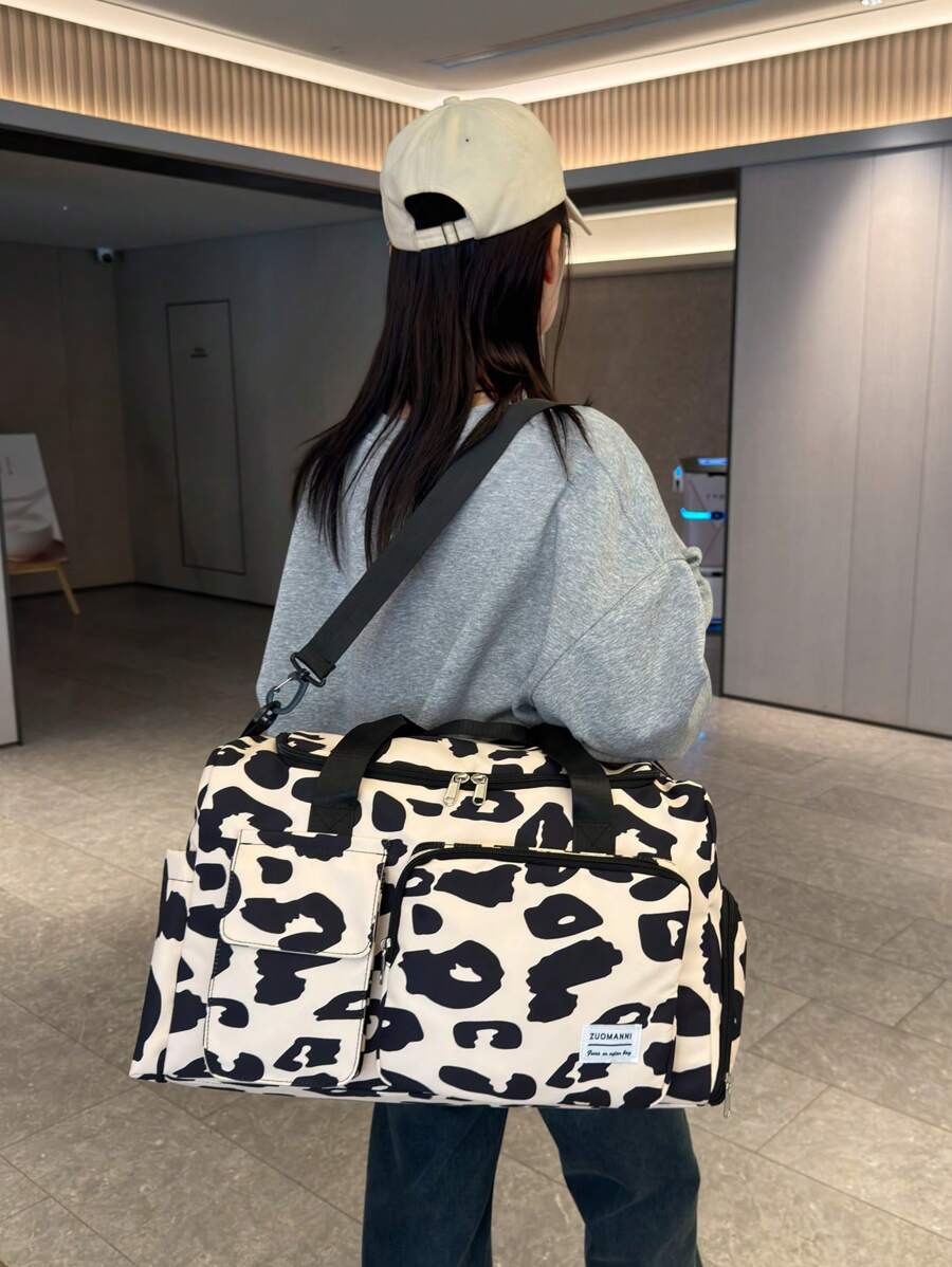 新款通勤大容量多功能旅行包，男女通用时尚休闲包，情侣旅行包，情人节礼物，防水面料，夏季干湿分离，耐用易折叠和扩展拉链封口包，带鞋隔层，适合学校、学校配件、学校用品