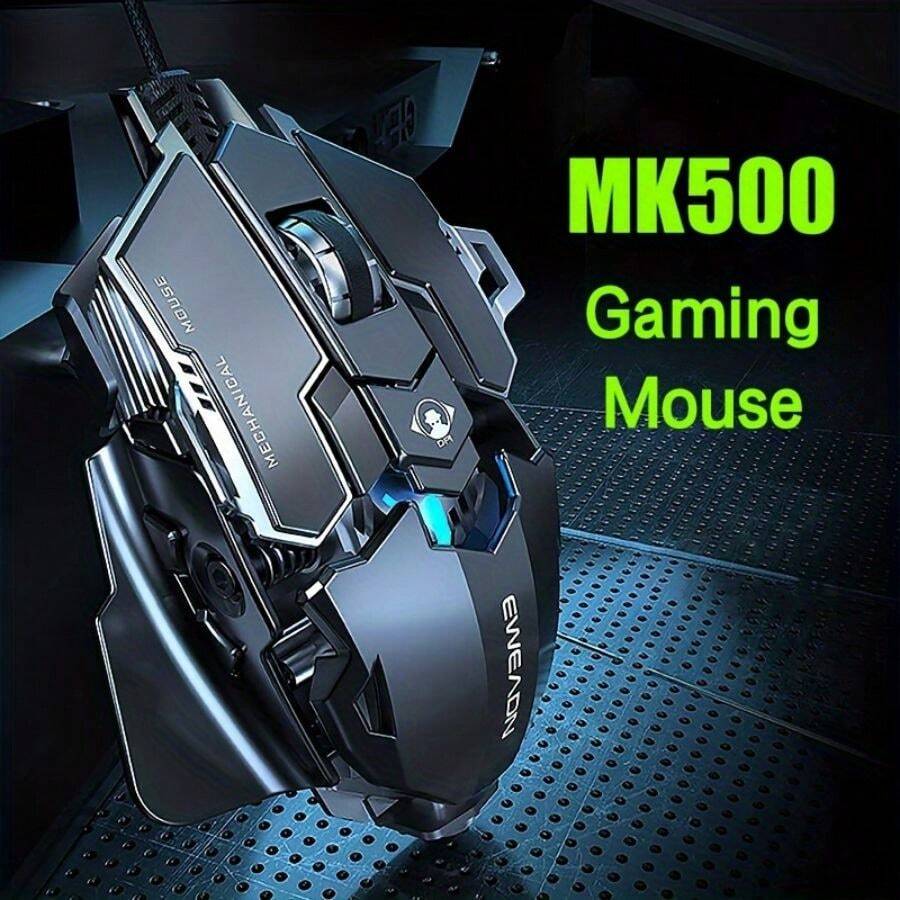 EWEADN MK500 E-Sports Mouse Wired Mechanical Belt With Weighted Feel Computer Game Wired Mouse - Black - View 1