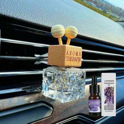 2pcs/Set (1pc Car Air Freshener Clip + 1 Bottle 10ml Essential Oil), Compact & Practical, Can Be Used As Car Decor, Home Bedroom, Hotel Bathroom Decor, Help Relax & Purify Air, Birthday & Graduation Gift