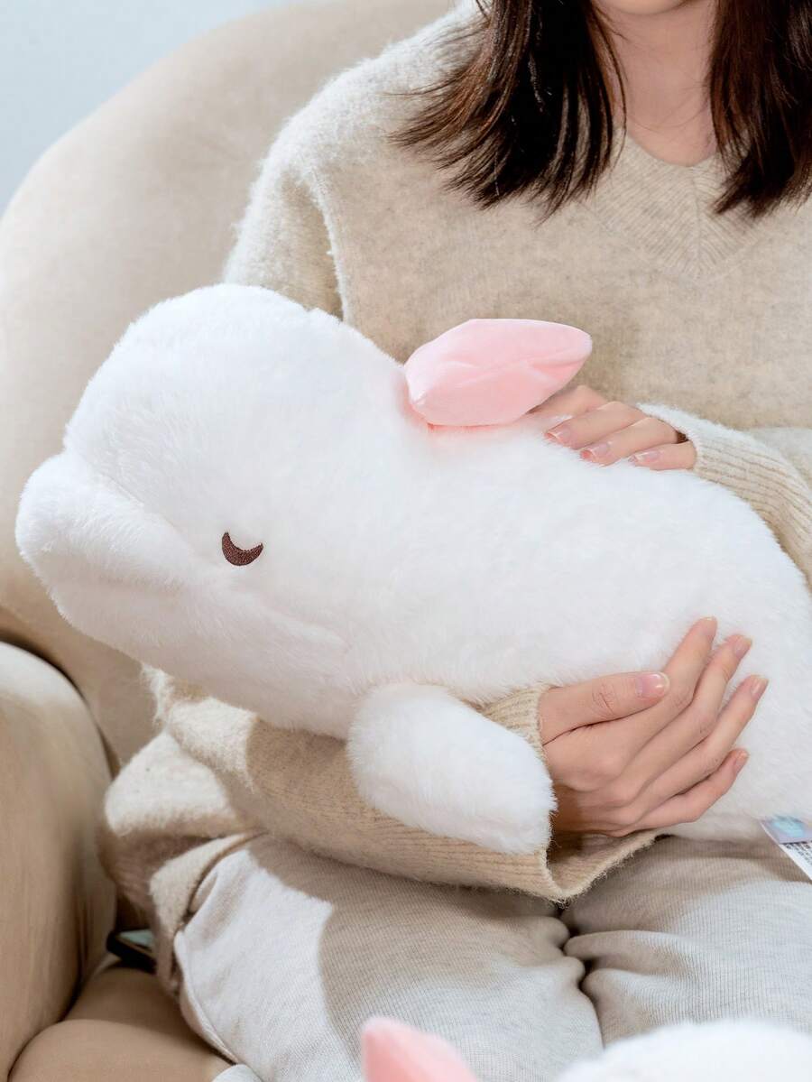1pc Polyester White Soft & Cute Large Beluga Whale Plush Toy, Suitable For Children Over 3 Years Old, Great For Festivals And Daily Use - White - View 1