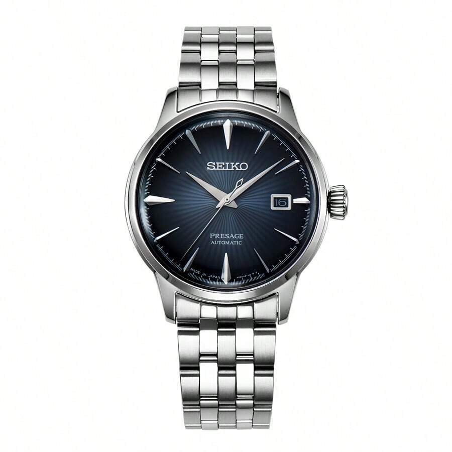 Seiko Đồng hồ nam Analogue Automatic có dây đeo bằng thép không gỉ SRPB41J1, Vòng đeo tay - Màu xanh lam - Xem 1