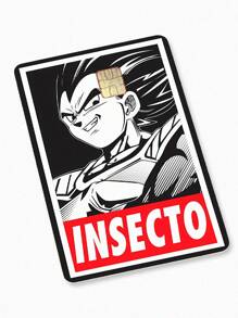 Sticker Para Tarjeta Carta insecto vegeta dragon ball para Debito, credito o transporte - Negro - Ver 1