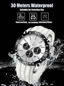 REWARD REWARD Men's Quartz Watch Silicone Band Business Fashion Style Timing Calendar Luminous Hands Multi-Functional Men Wristwatch High Quality Gift Classic Design Stainless Steel Watch Band