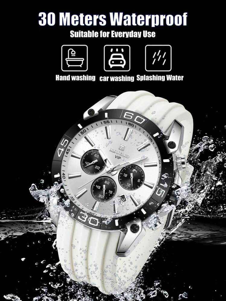 REWARD moda uomo orologio da polso al quarzo cinturino in Silicone