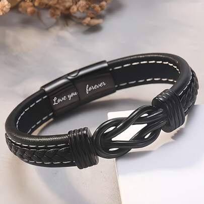 1 PIEZA Regalo del Día de San Valentín para hombres, papá, hijo, novio, nieto, regalo del Día del Padre para papá, regalo del Día de la Madre para hijo, regalo de cumpleaños pulsera para él con tarjeta de regalo, mamá, madre, Día de la Madre, regalo