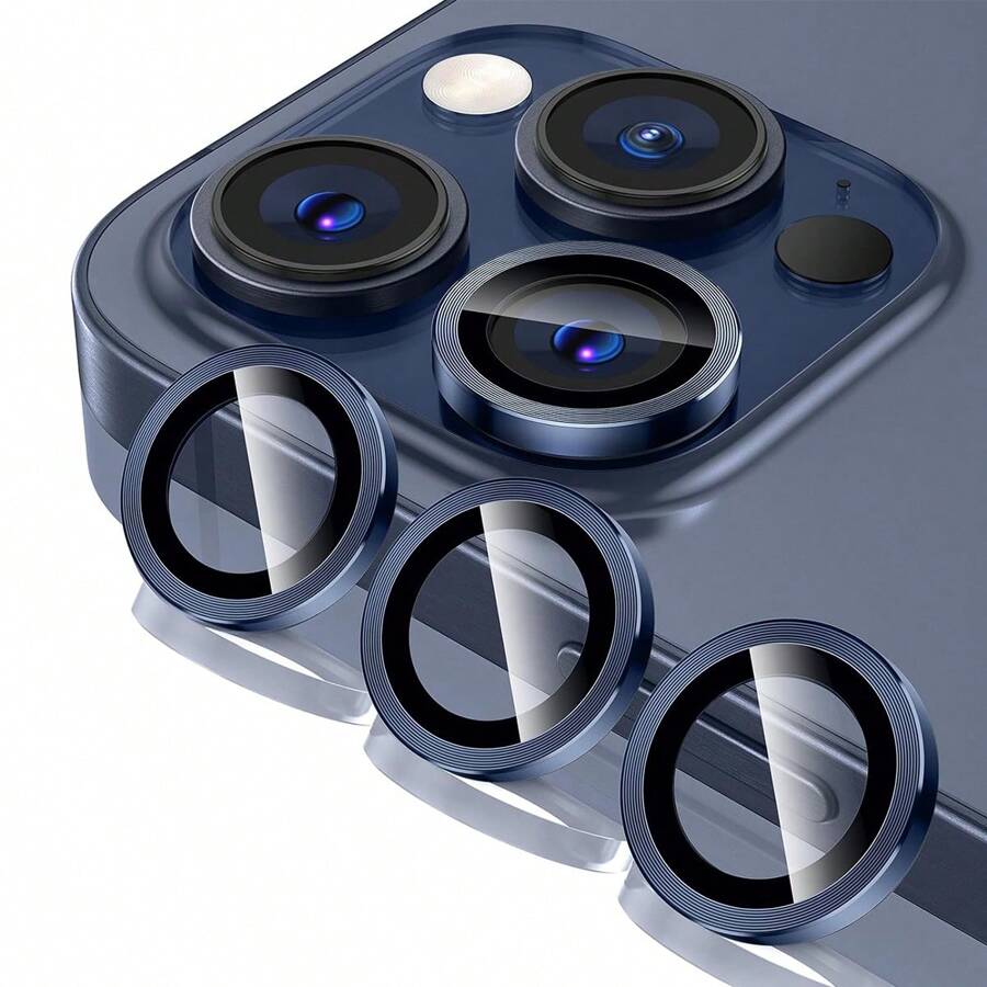 Camera Lens Protector For IPhone 15 Pro/ForiPhone 15 Pro Max/17/17 Pro/17 Pro Max/17 Air, 9H Tempered Glass Camera Cover Screen Protector, Metal Single Ring For IPhone 15 Pro Max 6.7 Inches ForiPhone 15Pro 6.1 Inches 20 23