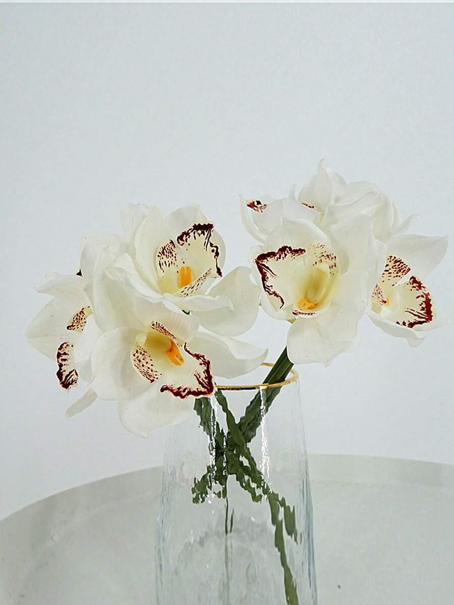 Artificial Magnolia Flowers 2pcs Fake Orchid Stems Bulk Wedding Faux