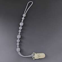 1 Peça Mordedor Chupeta de Silicone em Forma de Urso com Cordão Anti-queda e Clip de Plástico, Chupeta não Incluída