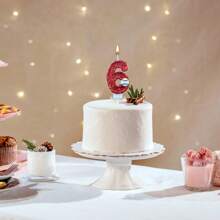 1入組3英寸棒球主題數字蠟燭：紅色數字0-9數字生日蠟燭，棒球裝飾，適用於生日派對小禮物、蛋糕裝飾和紀念慶典 - 酒紅色 - 查看 3