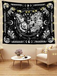 1pc Butterfly Pattern Printed Tapestry, Modern Style Polyester Square Wall Hanging Decoration Suitable For Living Room Bedroom Decor, Flag For Room, Room Decor, Tapestry, Wall Decor, Wall Art ,Room Stuffs, Flags For Room, Home Decor, Tapestry, Wall Tapestry - Multicolor - View 7