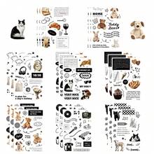 4 Phong Cách 8 Tờ/Gói Họa Tiết Cô Gái Hoạt Hình Chó Mèo Rainbow Pony Graffiti Miếng Dán Hoạt Hình Handmade Chống Nước Xếp Hình DIY Dán - Nhiều màu - Xem 10