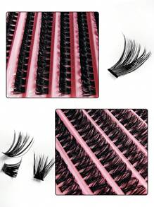 Asiteo 60D 133pcs DIY Individual False Eyelashes, Natural & Lengthening, 8-16mm Single Cluster Lashes, Fluffy & Reusable, Suitable For DIY At Home - C - View 2