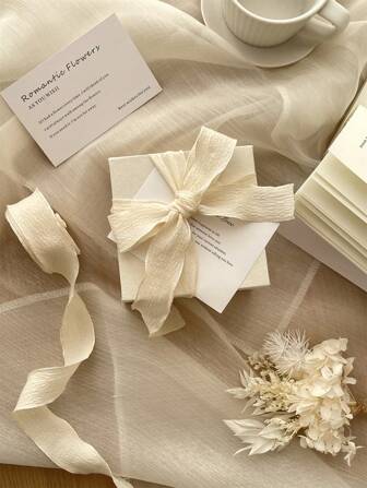 2.5cm Luxury Elastic Ruffle Satin Ribbon With Wavy Edge For Cake, Birthday Gift Wrapping, Floral Arrangement, DIY Bow Making, Sewing, Hairpiece Decoration Valentine Day