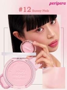 K-Beauty Peripera Single Blush Palette, Matte Powder Blush, Fine Texture, Non-Clumping, Long-Lasting, Multi-Purpose Makeup Palette, Bare-Faced, Face Makeup, Korean Cosmetics, 4.2g - #12 Sunny Pink - View 11