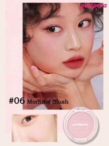 K-Beauty Peripera 单色腮红盘，哑光粉状腮红，质地细腻，不结块，持久显色，多用途彩妆盘，裸妆，面部彩妆，韩式彩妆，4.2克 - #06 Morning Blush - 查看 4