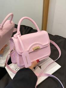 Fashionable Women Handbag, New Retro-Style Saddle Bag, Crossbody Bag With Good Quality Shoulder Strap - Pink - View 3