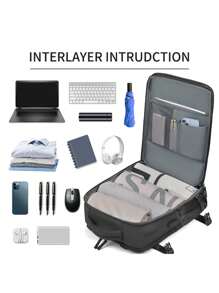 Funktions-Laptop-Rucksack für Business, Anti-Diebstahl, schlank und robust, wasserabweisend, geeignet für Frauen und Männer, passend für Laptops bis zu 15,6 Zoll. Mit großem Fassungsvermögen für kurze Strecken und Release-Buckle-Dekoration, Reise-Rucksack für Frauen mit USB-Ladeanschluss, Zugträger-Design, Anti-Diebstahl-Sicherheit, geeignet für Schülerinnen und Schüler, College-Studentinnen und -Studenten, Jungen und Männer, für Outdoor-Aktivitäten, Reisen, Arbeit, Geschäftsreisen, Ferien und Grundschule.