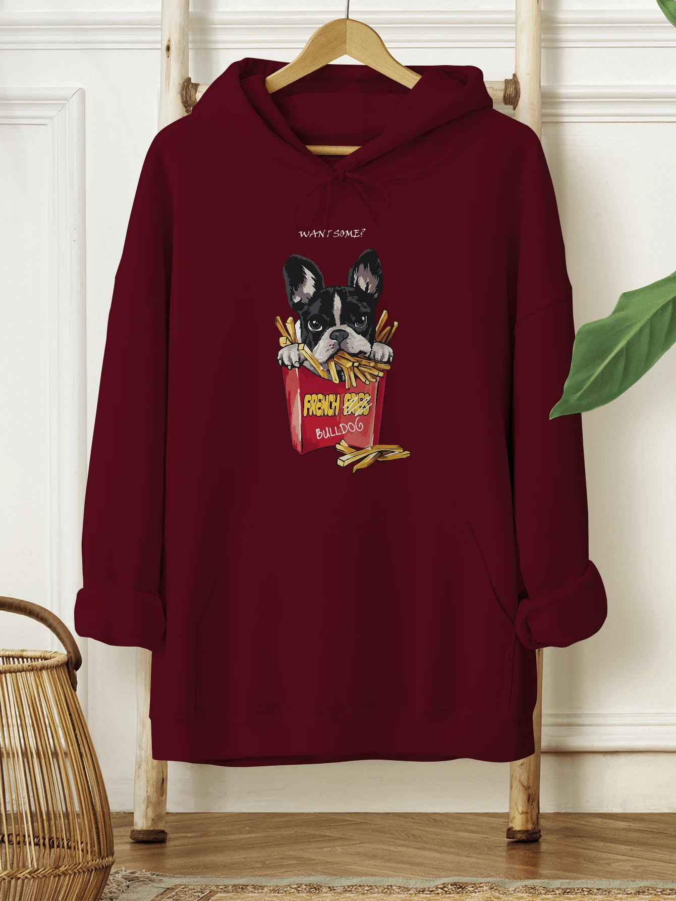 Women Sweatshirts - 紫紅色 - 查看 1