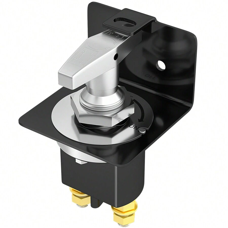 1pc 500A 12V Battery Disconnect Switch With Lockout Plate Heavy Duty