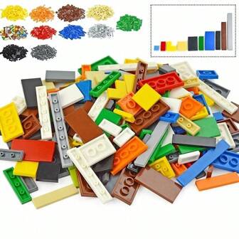 150PCS DIY Model Smooth Thin Building Blocks Multicolor Toy Parts Bulk Figures Flat Tile Bricks Educational Children Toys Gift Christmas Gifts Color Block Color Blocks