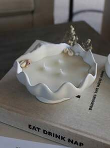1 pieza Molde de silicona con forma de concha marina para hacer velas, bandeja creativa para almacenar o servir frutas, molde de yeso, resina o concreto DIY, decoración del hogar