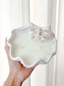 1 pieza Molde de silicona con forma de concha marina para hacer velas, bandeja creativa para almacenar o servir frutas, molde de yeso, resina o concreto DIY, decoración del hogar