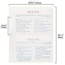 Recipes Book Binder Set,Cookbook, Standard 3 Ring Binder Kit,A5 Size Recipe Binder & 50 Recipe Cards & 25 Clear Protective Sleeves,Write In Your Own Recipes And Color Printing Paper For Family Recipe - Apricot - View 6