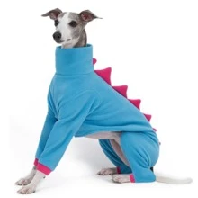 Italian Greyhound Dog Dinosaur Costume Fleece Clothes For Dog - Blue - View 4