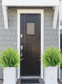 2/6/12pcs Artificial Plant Green Seven-Fork Equisetum, Artificial Fern Vertical Plant, Wall Decor Greenery, Front Door & Yard Decor, Flower Bed & Garden Path Decor, Summer Party Decor, Backyard Decoration