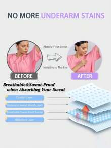 50pcs Disposable Sweat Pads For Armpits, Collars And Caps, Summer