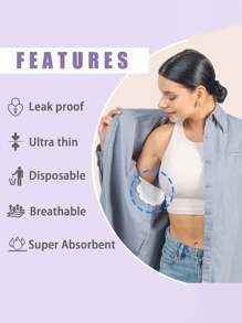 50pcs Disposable Sweat Pads For Armpits, Collars And Caps, Summer