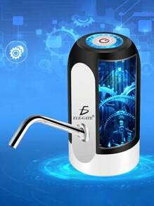 Kit 2 pzs Dispensador De Agua Eléctrico Recargable Usb Bomba De Agua - Blanco y Negro - Ver 2