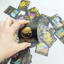 55 pezzi - Carte da collezione in oro, argento e nero di Charizard, Mewtwo Vmax GX Vstar in inglese, spagnolo, francese e tedesco, giocattoli per appassionati - Dorato - Visualizzare 5