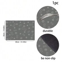 1 Peça Tapete Estampado em Preto e Cinza para Presente de Amante de Cães/Gatos e Amor de Mãe de Cachorro/Gato com Padrão de Osso, Parte de Borracha Antiderrapante, Alta Absorção e Secagem Rápida, Para Amante de Cachorro e Amor de Mãe de Cachorro, Amante de Gato e Amor de Mãe de Gato, Adequado para Presente de Amante de Cães/Gatos e Amor de Mãe de Cachorro/Gato para Gaiola de Animais de Estimação Durante Todo o Ano - Multicolorido - Visão 7