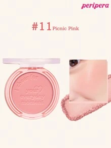 K-Beauty Peripera 单色腮红盘，哑光粉状腮红，质地细腻，不结块，持久显色，多用途彩妆盘，裸妆，面部彩妆，韩国化妆品，4.2克 - #11 Picnic Pink - 查看 5