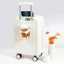 Świeży styl Wielofunkcyjny, lekki pojemnik na bagaże Trwały, odporny na zużycie futerał na kółkach Torba podróżna Etui na hasło Port USB Uchwyt na kubek Walizka Bagaż podręczny Wycieczka Wakacyjna Szkoła Miesiąc miodowy Wakacje Studia za granicą Ukończenie szkoły Niezbędne artykuły podróżne Akcesoria podróżne Idealny wybór na prezenty Mężczyźni Kobiety Chłopcy Dziewczęta Para studencka