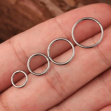 1入組16G 18G鼻環，不鏽鋼鉸鏈式鼻環、隆鼻環、耳垂、耳緣軟骨、外耳道鈦金屬插件