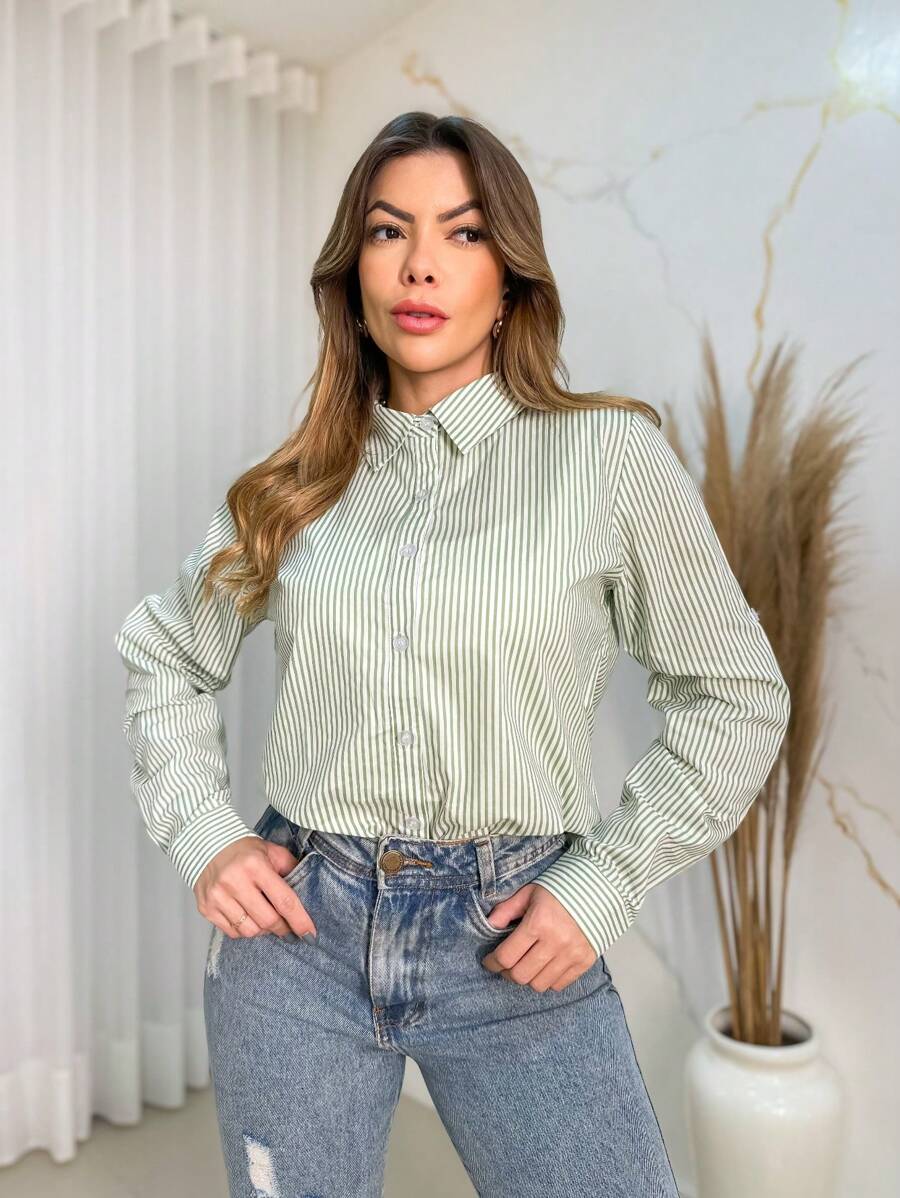 Women Blouses - 綠色 - 查看 1