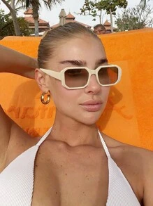 1/2/3 件女士亚克力矩形时尚太阳镜，适合日常外出和佩戴时尚遮阳优雅装扮家庭出游旅行度假，适合夏季海滩度假、户外、旅行