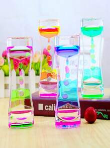 1pc Dynamic Liquid Sand Timer With Dual-Color, Stress-Relief Acrylic Hourglass, Creative Gift Ornament