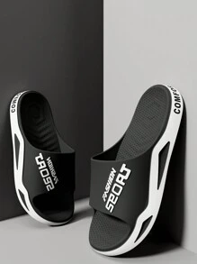Men Slippers Summer Fashion Anti-Slip Indoor Outdoor Bathroom Shower Slides, Casual Beach Outdoor Sport Slippers