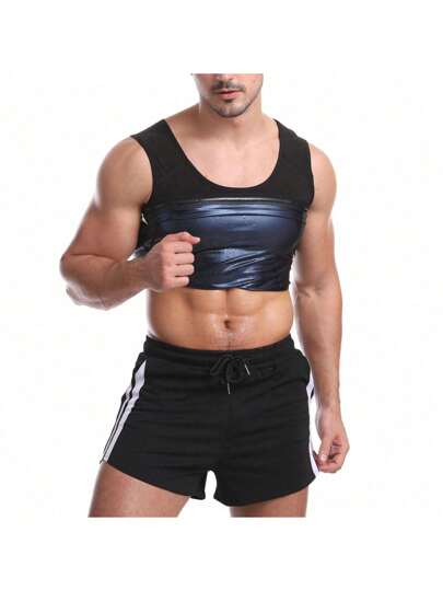 1件男士运动腰部训练背心汗塑身跨境桑拿健身塑身衬衫压缩衬衫男士桑拿腰带减肥腰部修剪器腰部修剪器和运动腰带